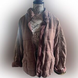 Free People Dolman Quilted Jacket in Cherry Cola